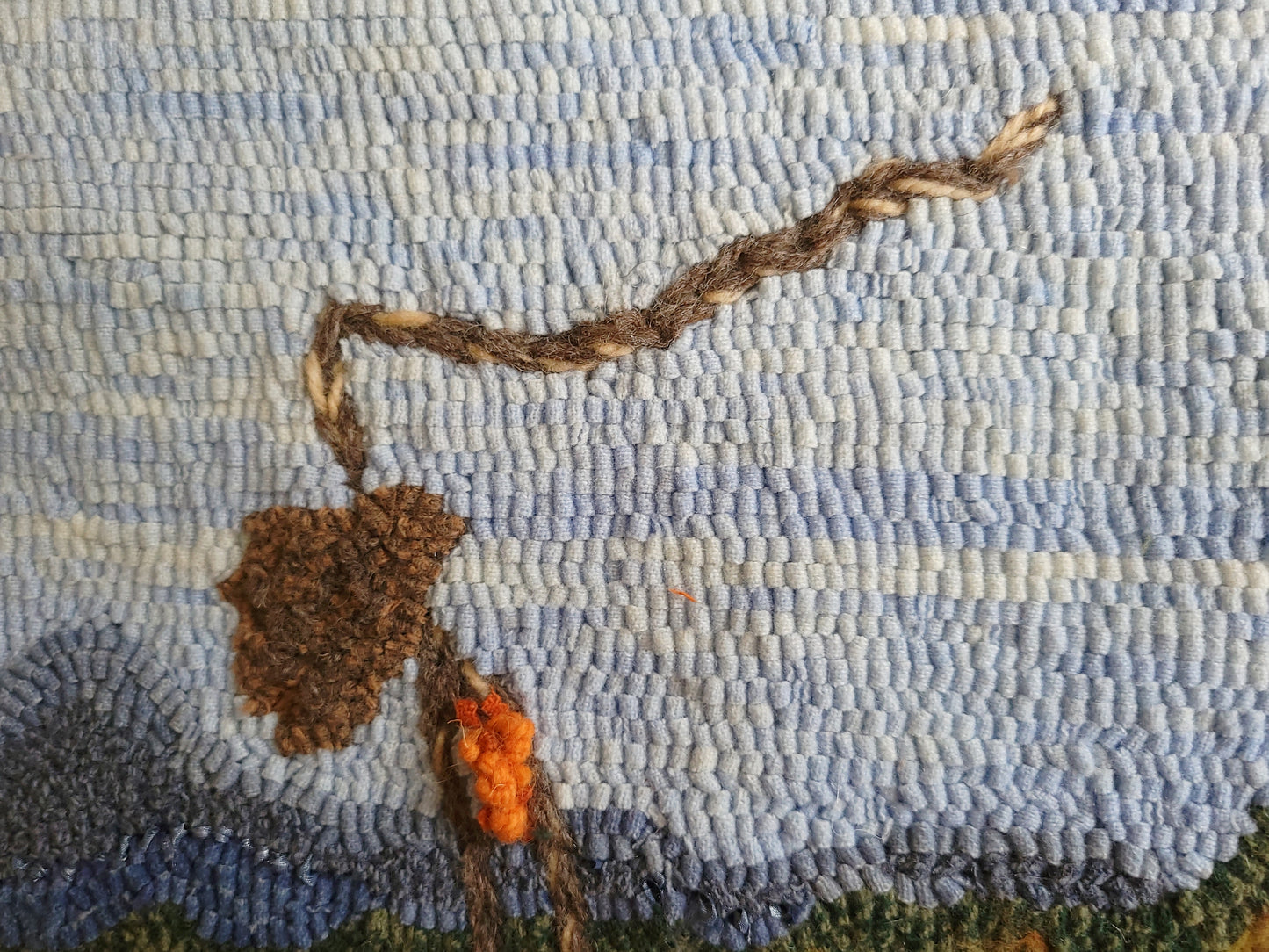 Bittersweet - 29" x 40" - hooked art - as seen in Rug Hooking Magazine