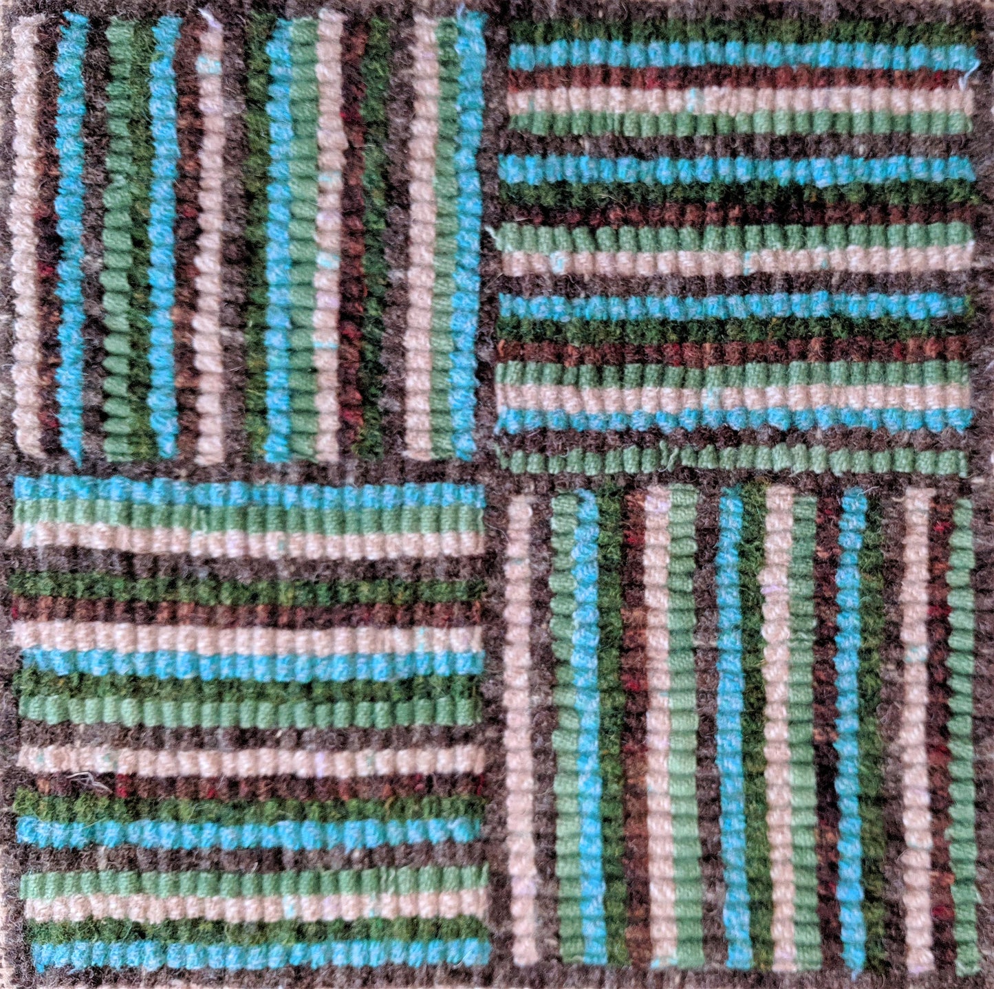 Maine Hit or Miss - 16" x 24" - hooked art - as seen in Heritage Skills for Contemporary Life