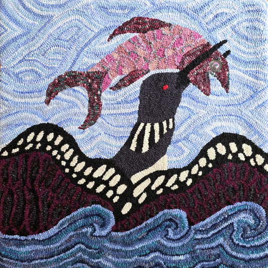 Prey - 24" x 24" - hooked art