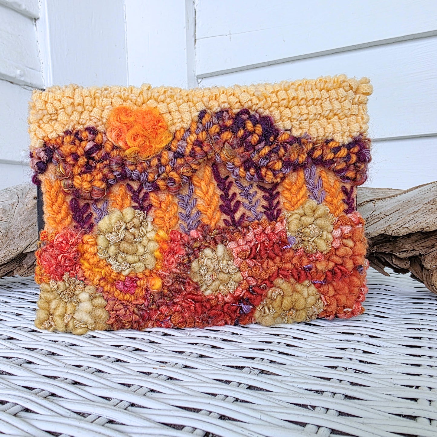 Fall Sunset - 5" x 7" - hooked art